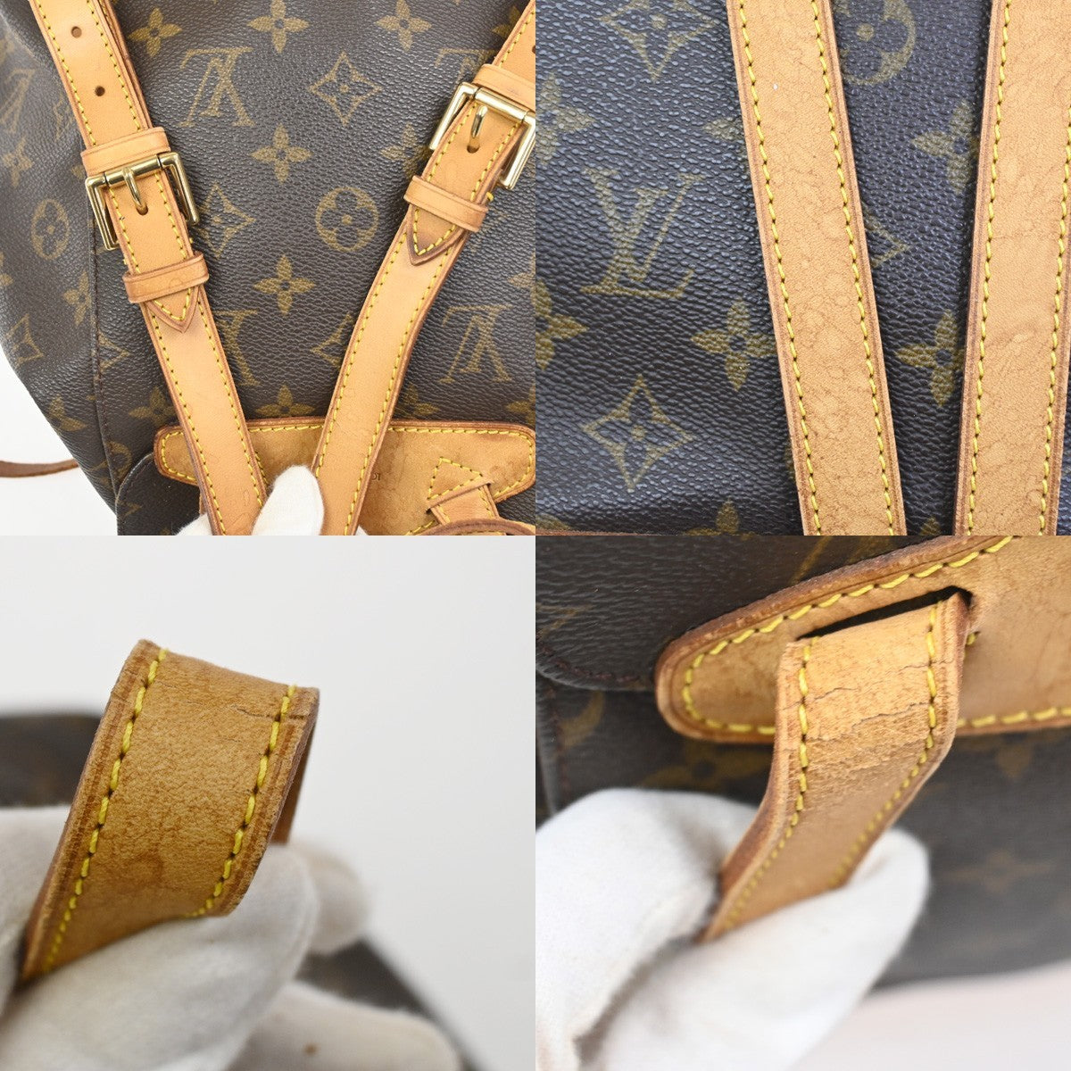 LOUIS VUITTON Montsouris MM Backpack Bag Monogram Leather Brown M51136 72CA841