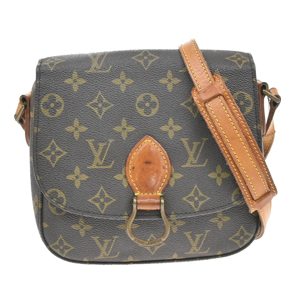 LOUIS VUITTON Saint Cloud MM Shoulder Bag Monogram Leather Brown M51243 69SA117