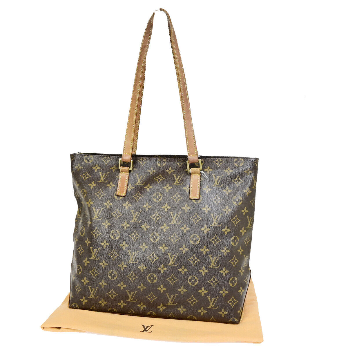 LOUIS VUITTON Cabas Mezzo Shoulder Bag Monogram Leather Brown M51151 31YF519
