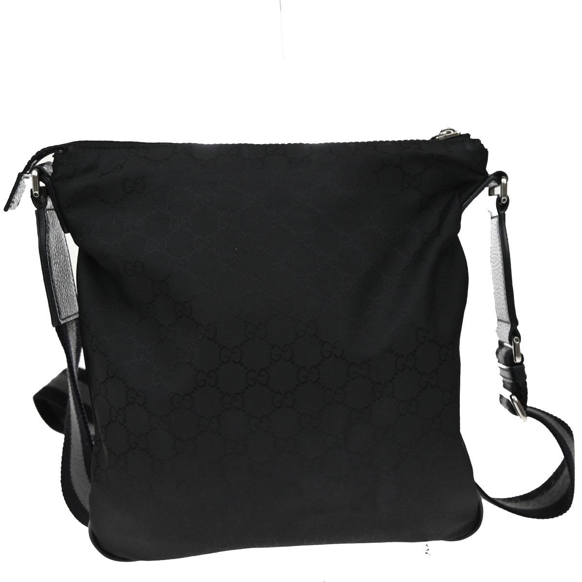 GUCCI GG Pattern Crossbody Shoulder Bag Canvas Leather Black Italy 31KB394