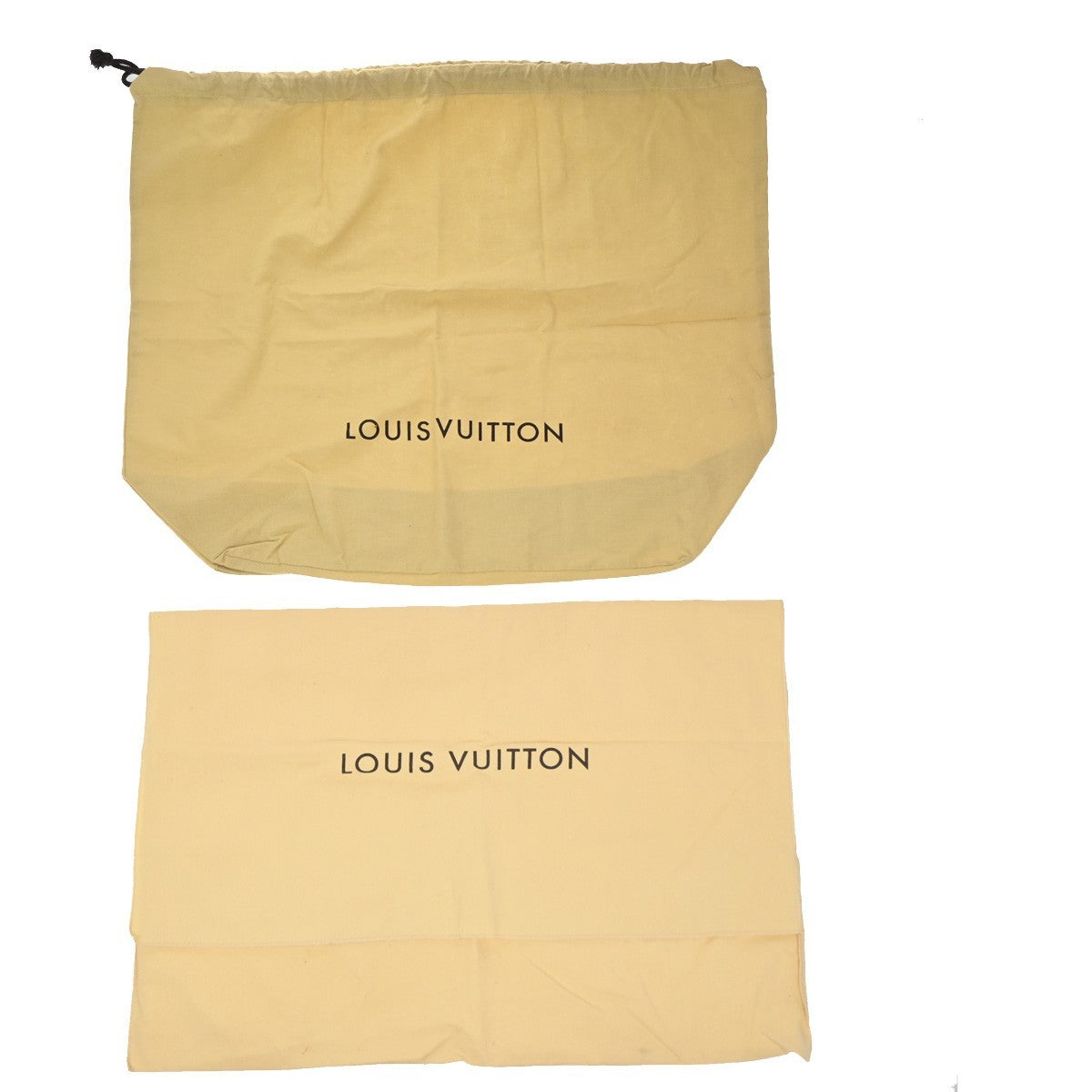LOUIS VUITTON Logo 10 Set Dust Bag Drawstring Canvas Cotton Beige Brown 09KP189