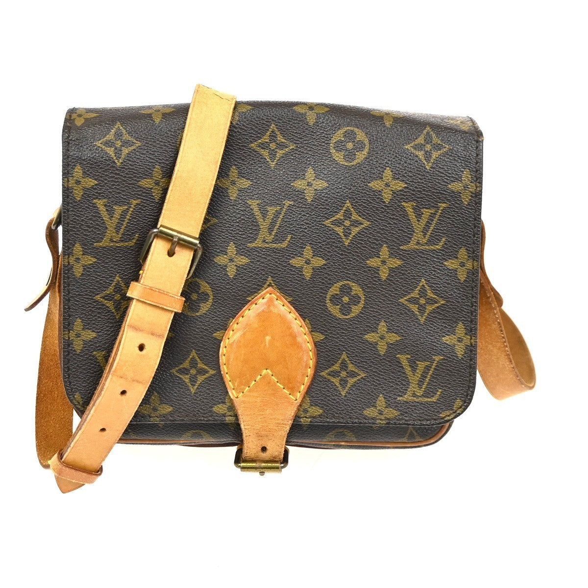 LOUIS VUITTON Cartouchiere MM Shoulder Bag Monogram Leather Brown M51253 86TA531