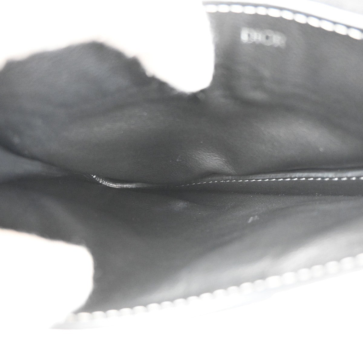 CHRISTIAN DIOR CD Logo Saddle Mini Pouch Bag Leather Black SHW 18TA508