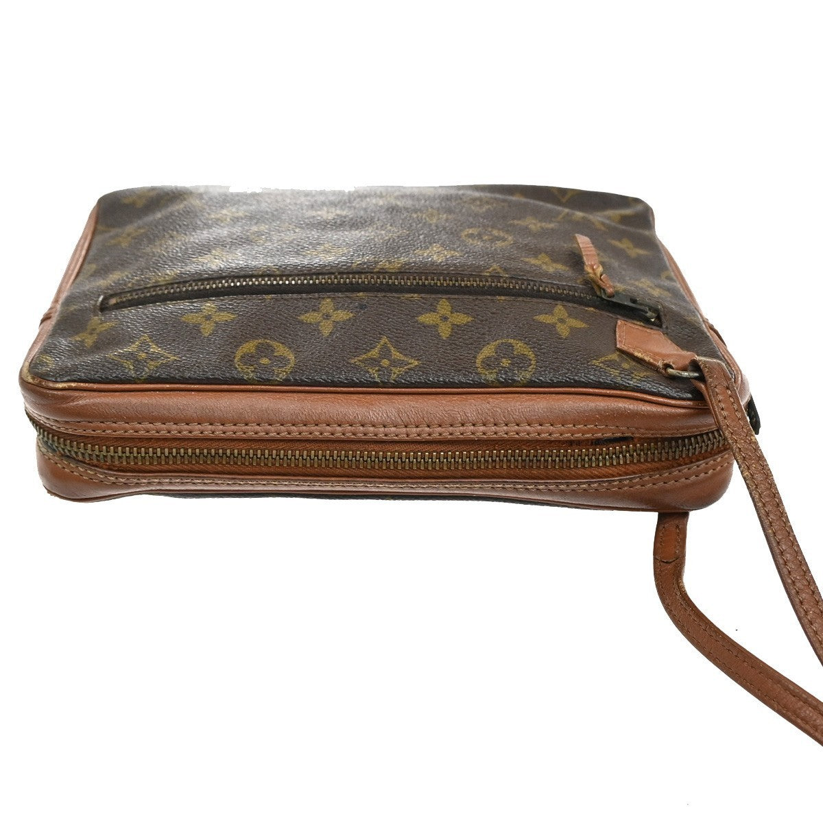 LOUIS VUITTON Logo Pochette Sports Clutch Hand Bag Monogram Leather BN 09MA073