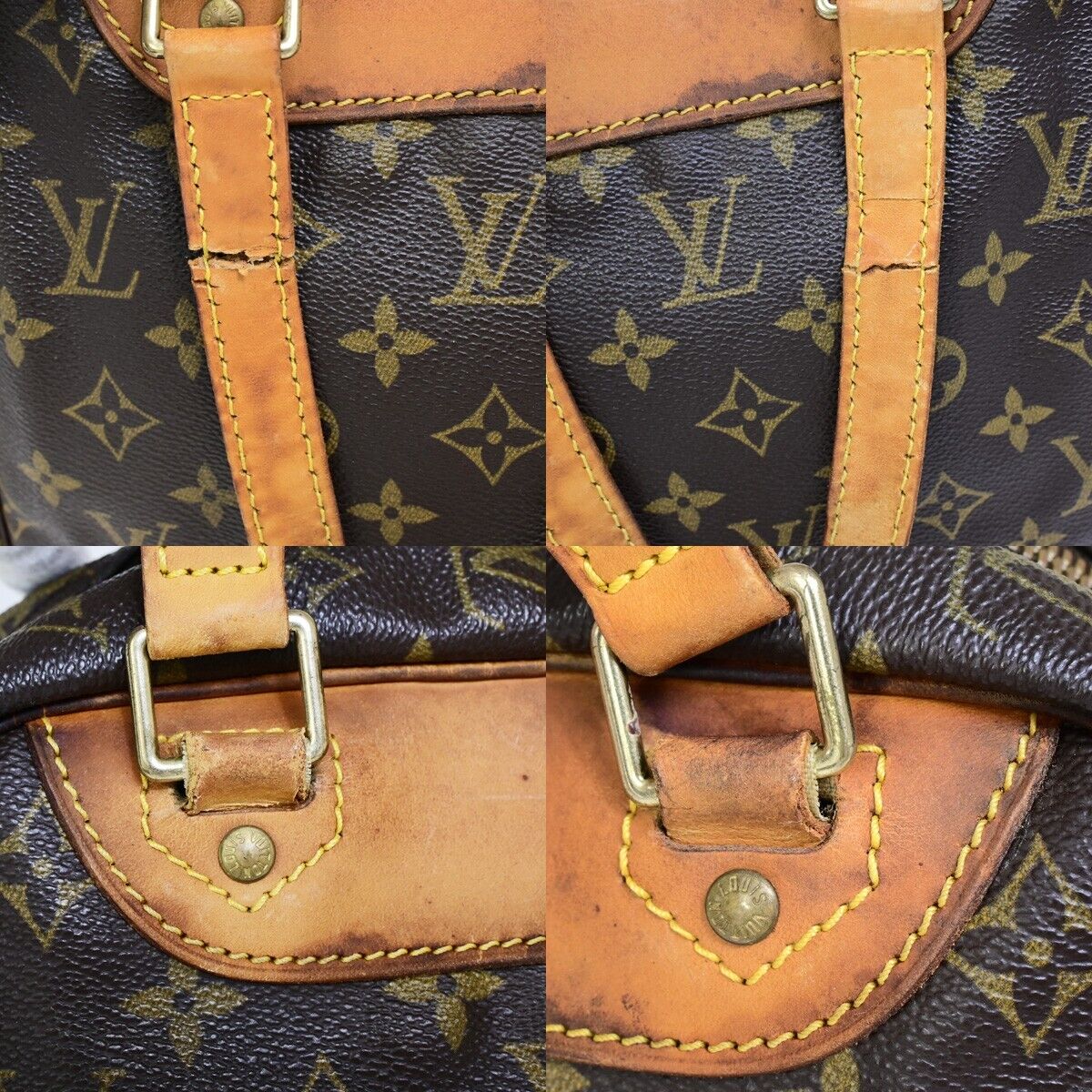 LOUIS VUITTON Excursion Shoes Hand Bag Monogram Leather Brown M41450 68HC045