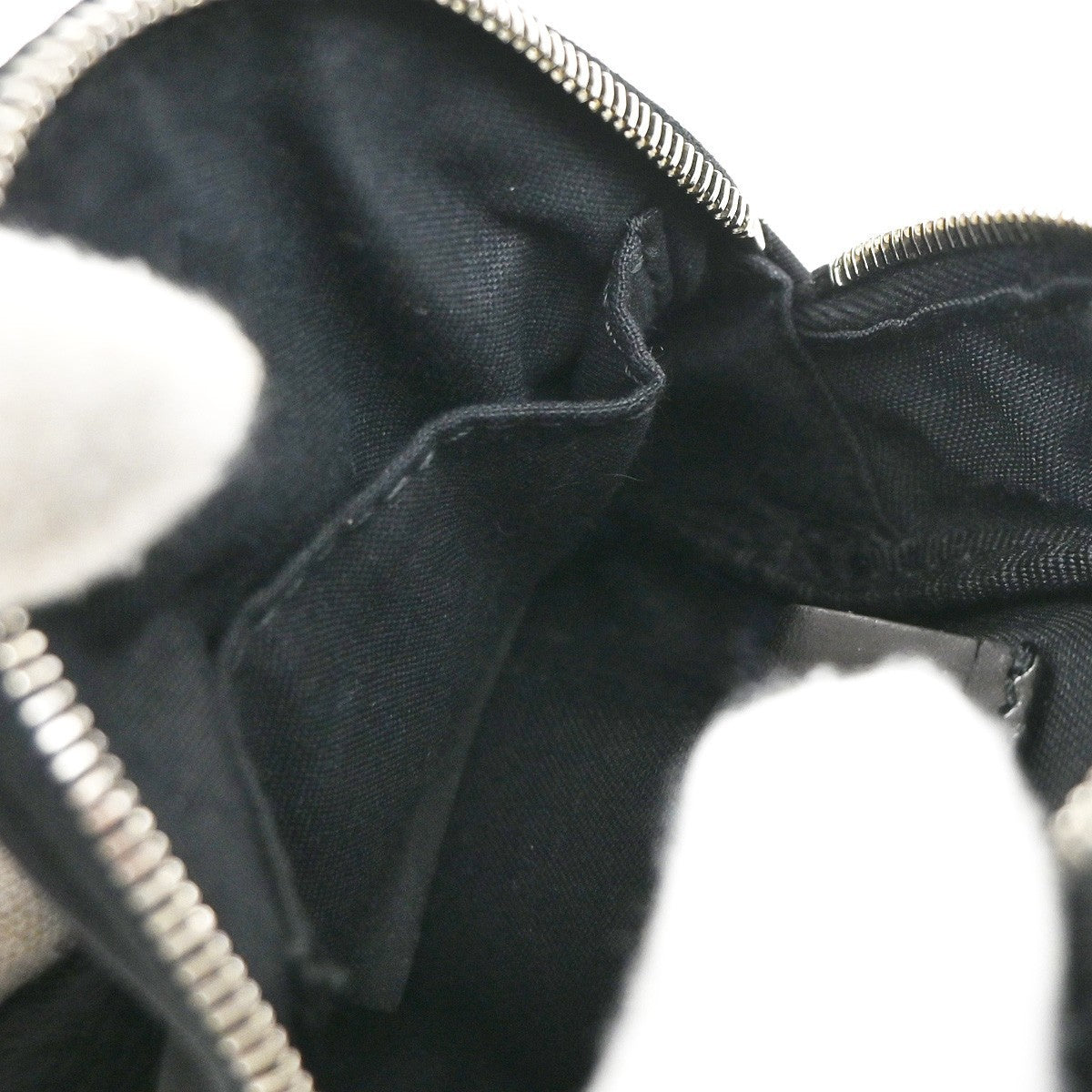 FENDI Karlito Backpack Bag Key Chain Charm Pouch Nylon Leather Fur Black 31KP339