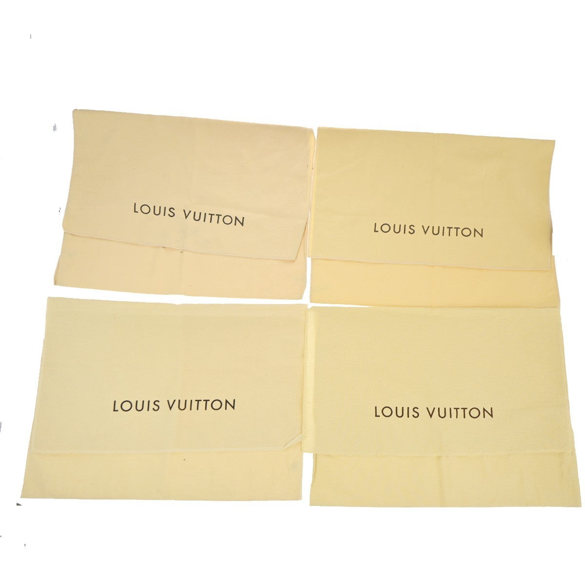 LOUIS VUITTON Logo 20 Set Drawstring Dust Bag Canvas Cotton Beige Brown 63EG384