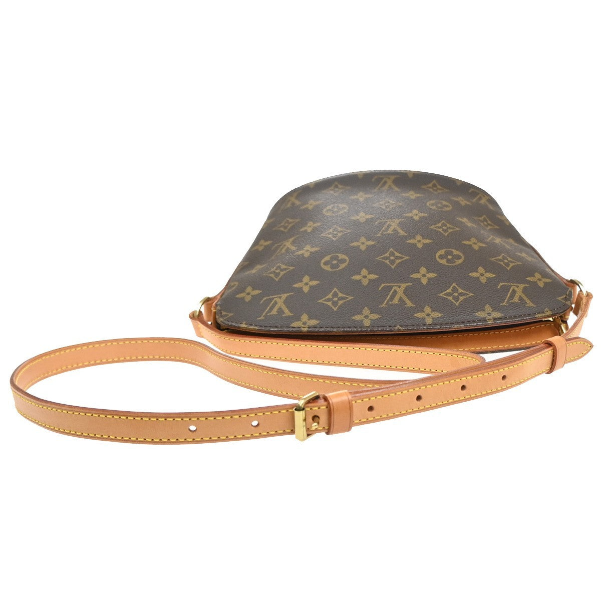 LOUIS VUITTON Logo Drouot Shoulder Bag Monogram Leather Brown M51290 77YH948