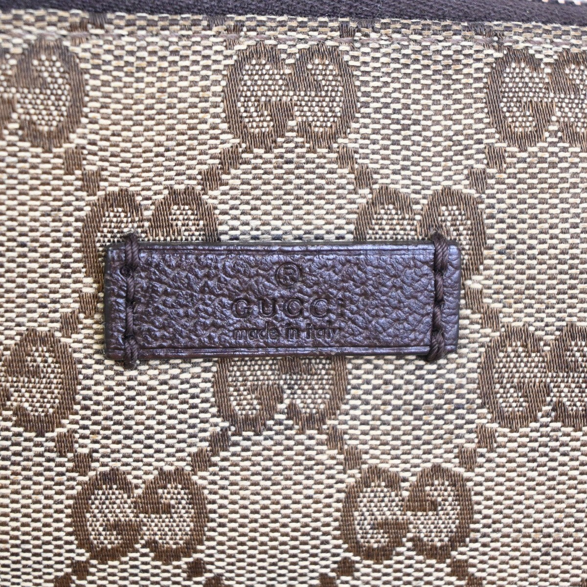 GUCCI Logo GG Pattern Crossbody Shoulder Bag Canvas Leather Brown SHW 36EE292