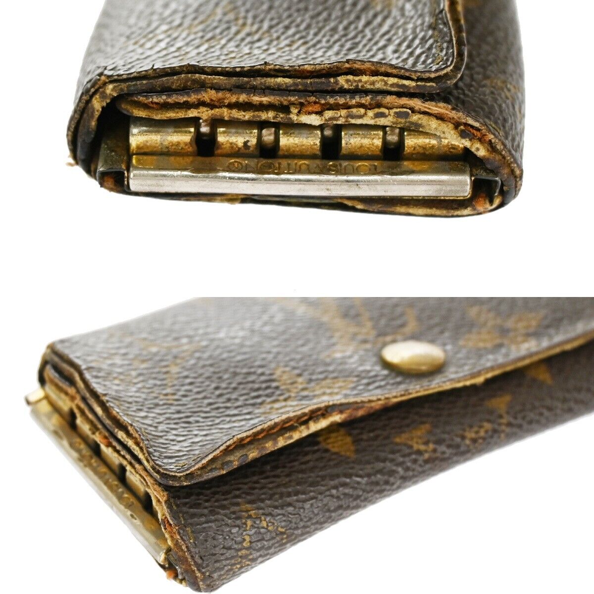 LOUIS VUITTON 3 Set Wallet 6Hooks Key Case Monogram Leather Brown 66YA836