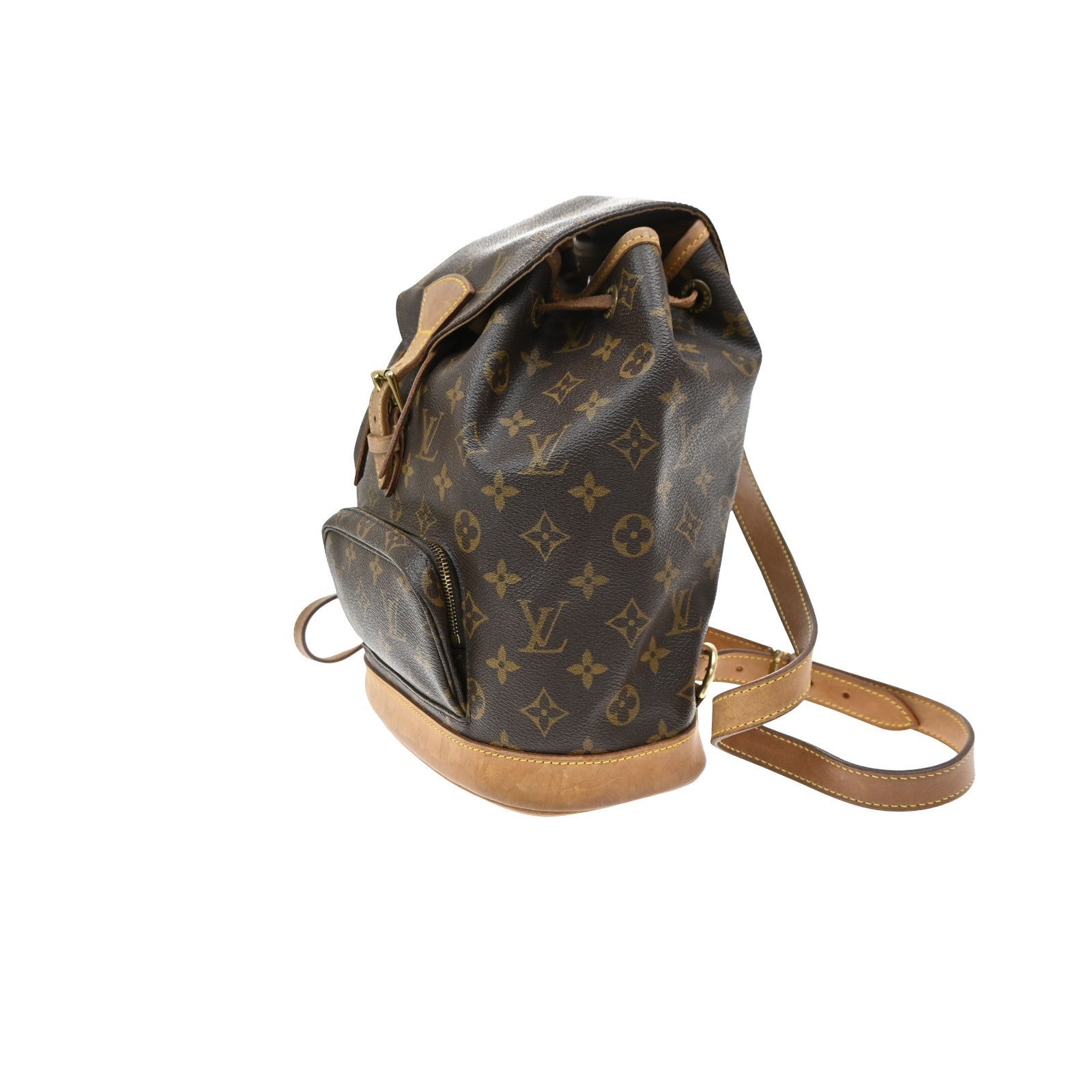 LOUIS VUITTON Montsouris MM Backpack Bag Monogram Leather Brown M51136 15KD141