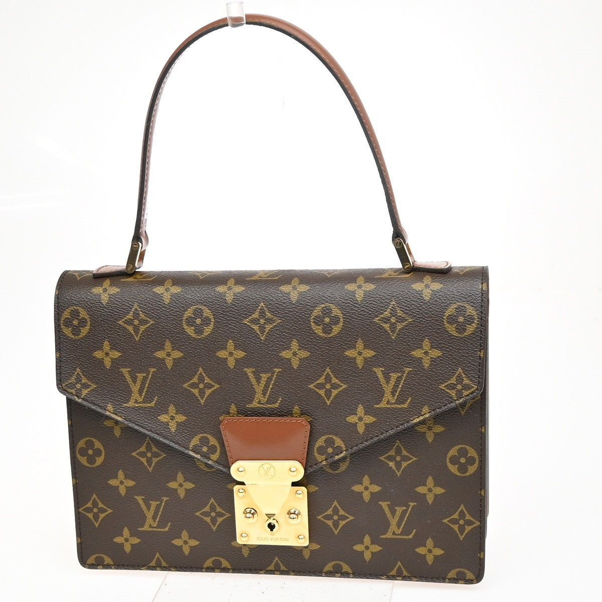 LOUIS VUITTON Concorde Hand Bag Monogram Leather Brown France M51190 90KB989