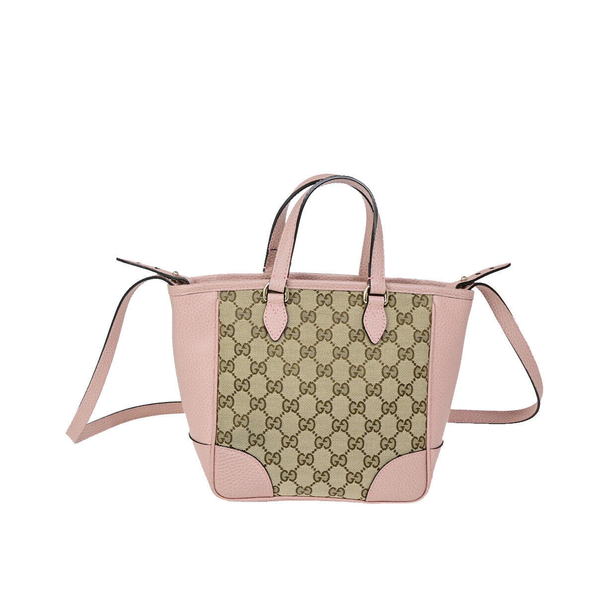 GUCCI Bree GG Pattern 2Way Shoulder Hand Bag Canvas Leather Brown Pink 59RK035
