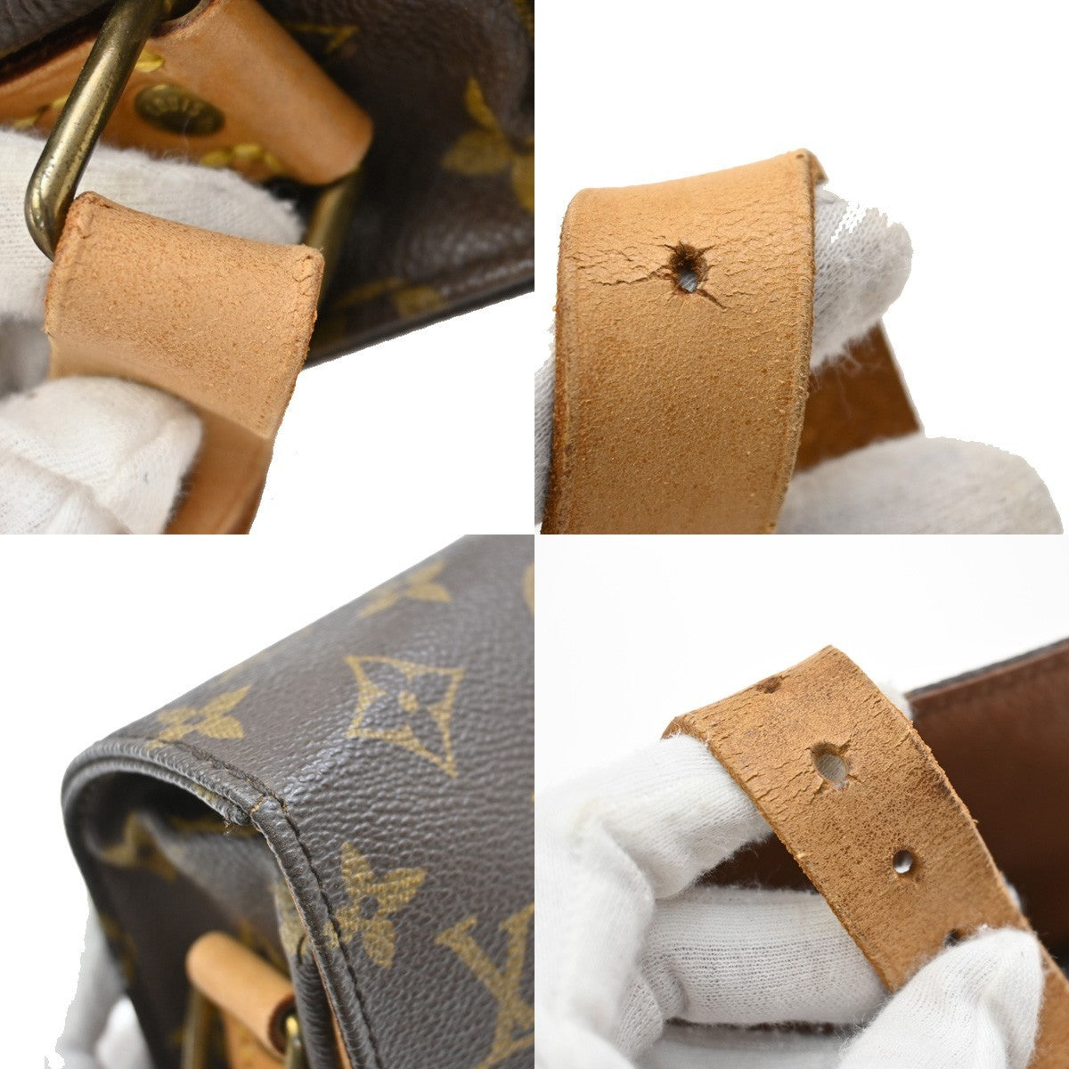LOUIS VUITTON Cartouchiere MM Shoulder Bag Monogram Leather Brown M51253 89EF868