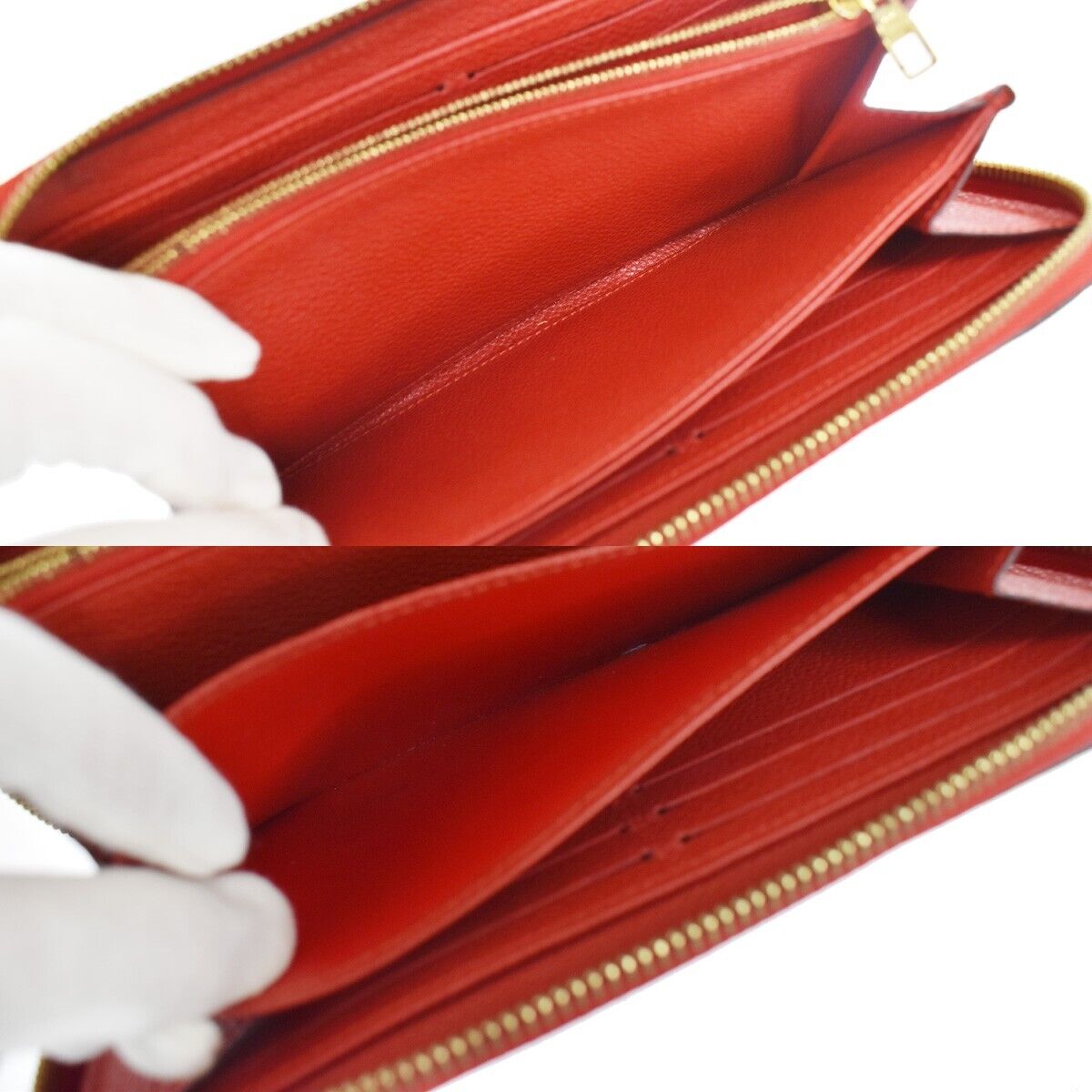 LOUIS VUITTON Zippy Wallet Long Wallet Monogram Empreinte Red M60737 84GA647