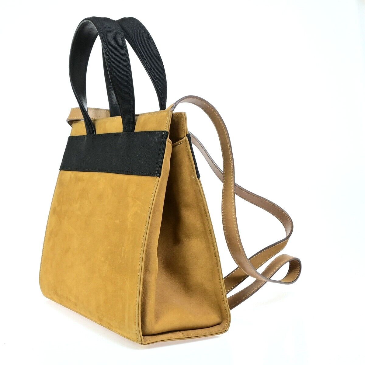SALVATORE FERRAGAMO Vara 2Way Shoulder Hand Bag Suede Leather BN BK GHW 33EB635