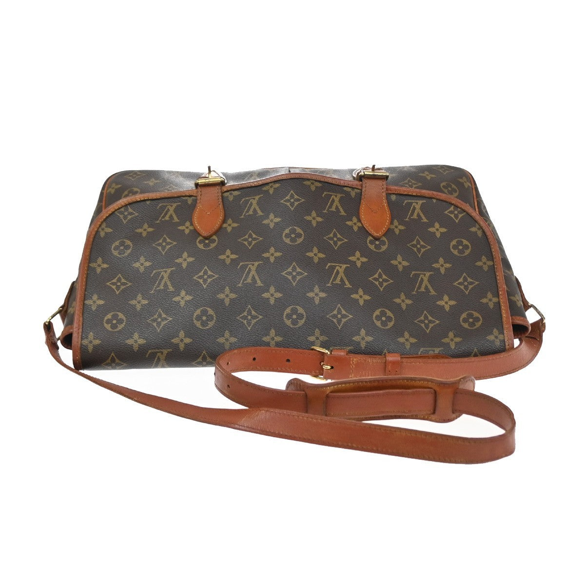 LOUIS VUITTON Gibeciere MM Shoulder Bag Monogram Leather Brown M42247 66SA102