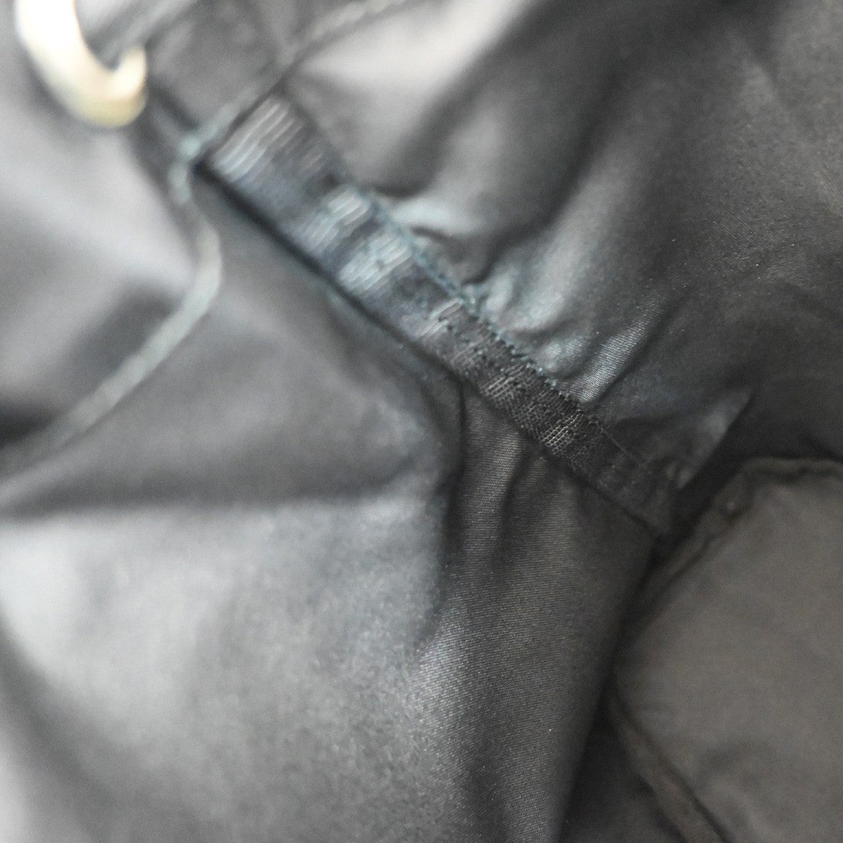 PRADA Logo Tessuto Drawstring Pouch Nylon Leather Black SHW Italy 61KA950