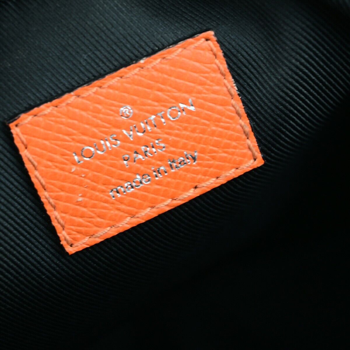 LOUIS VUITTON LV Logo Body Belt Bum Bag Taigarama Leather Orange M30430 44EC336