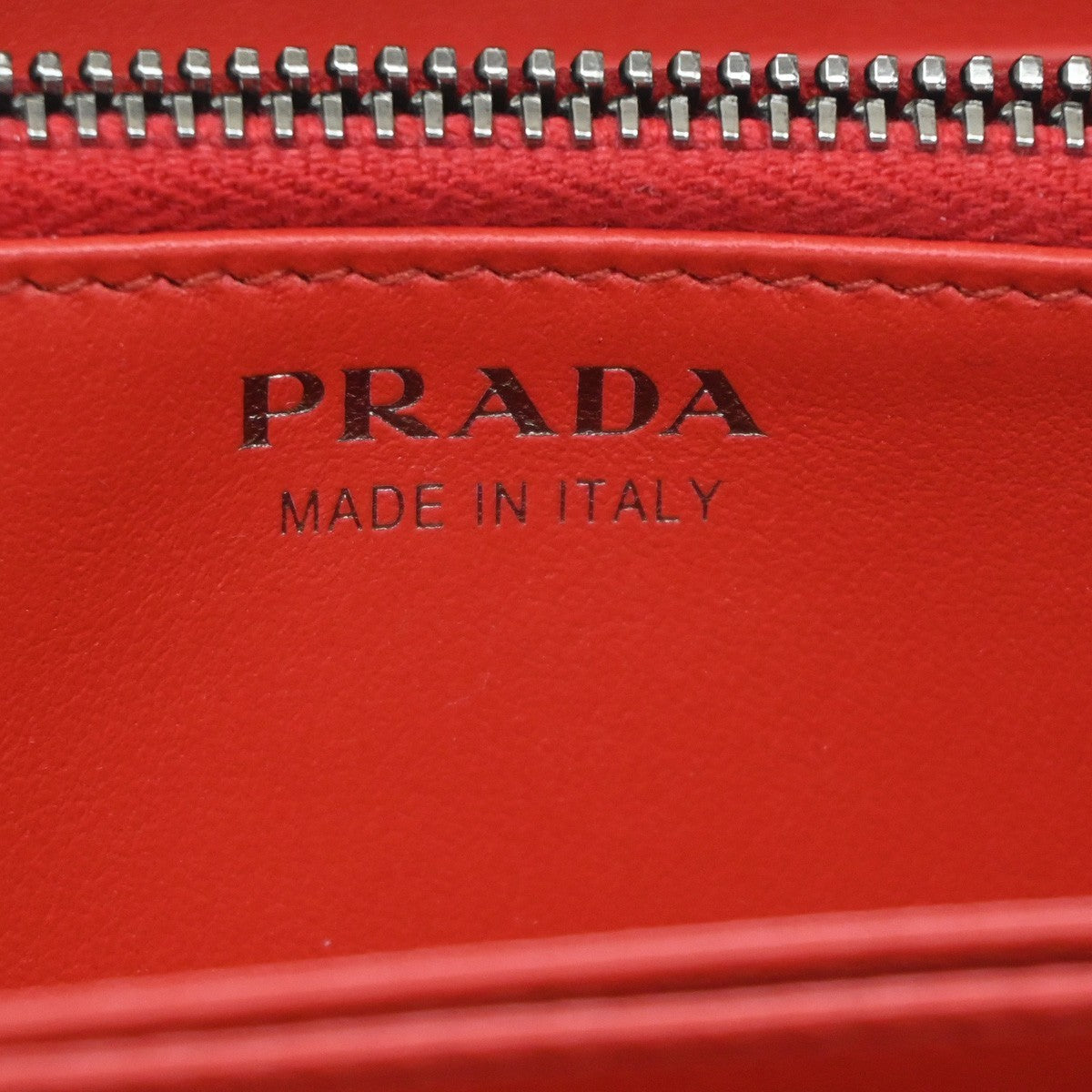 PRADA Bifold Zipper Around Long Grommet Wallet Leather Black Italy 68KD161