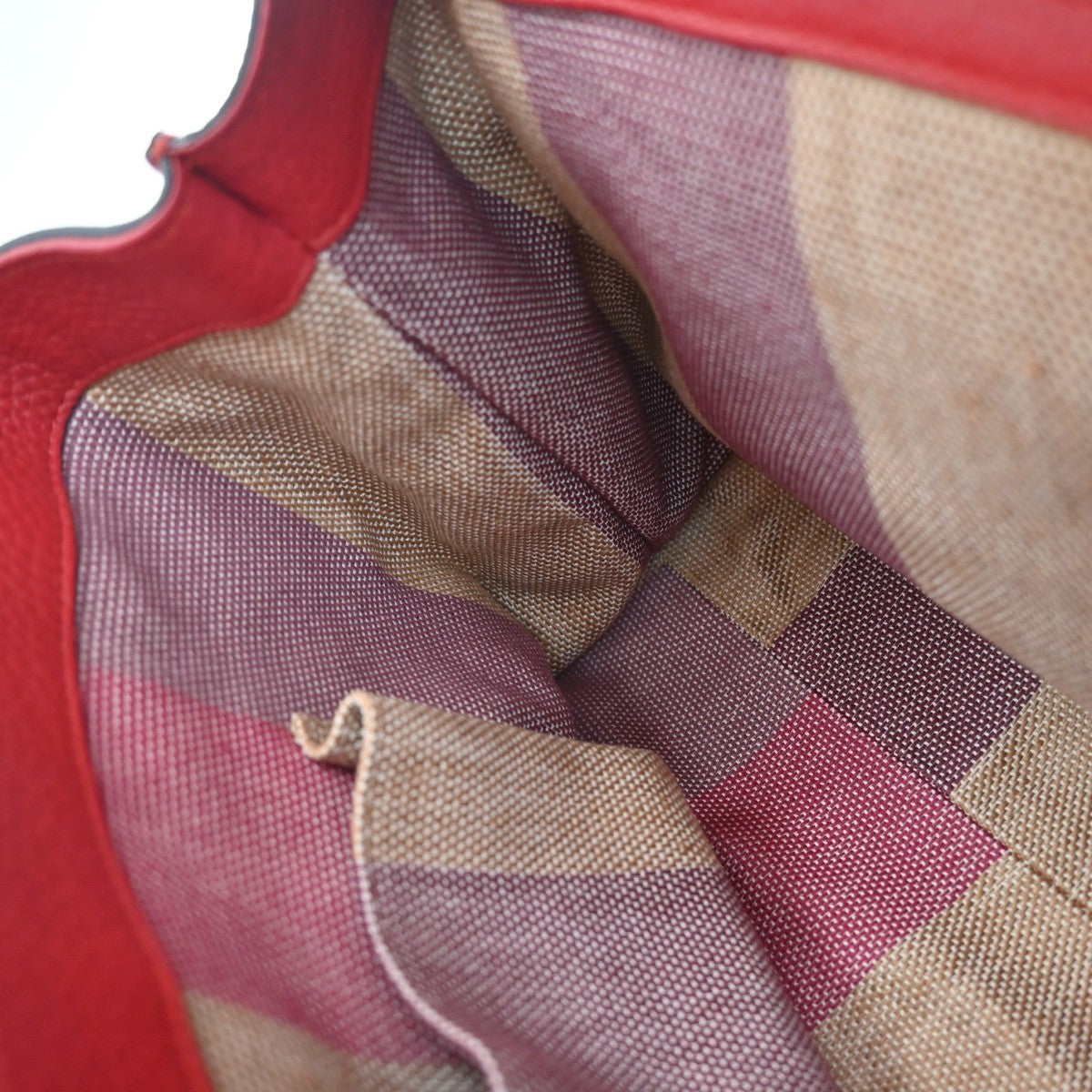 GUCCI GG Logo Daily 2Way Shoulder Hand Bag Bamboo Leather Red 74KP010