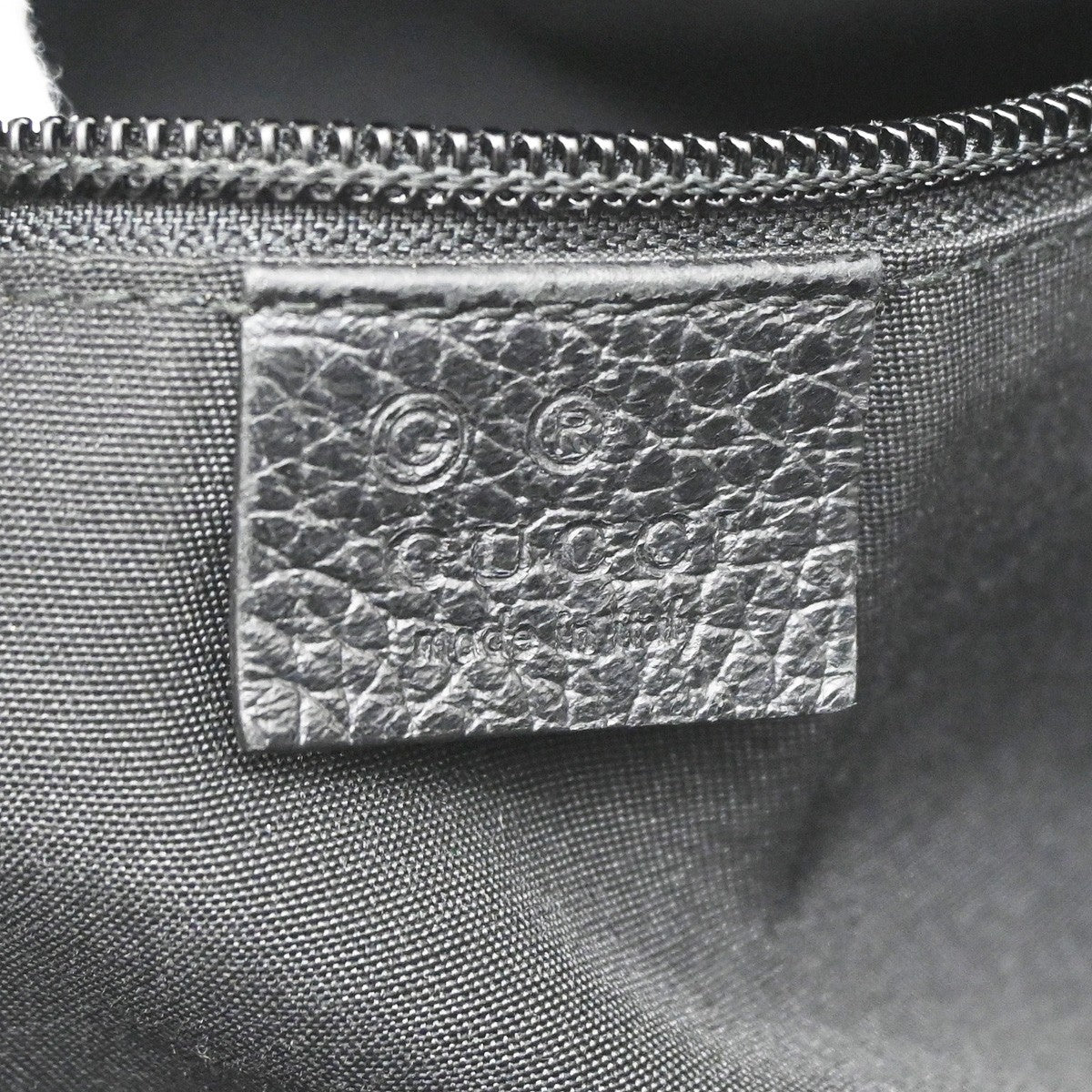 GUCCI Logo Sherry GG Pattern Shoulder Bag Nylon Leather Black SHW Italy 16YH280