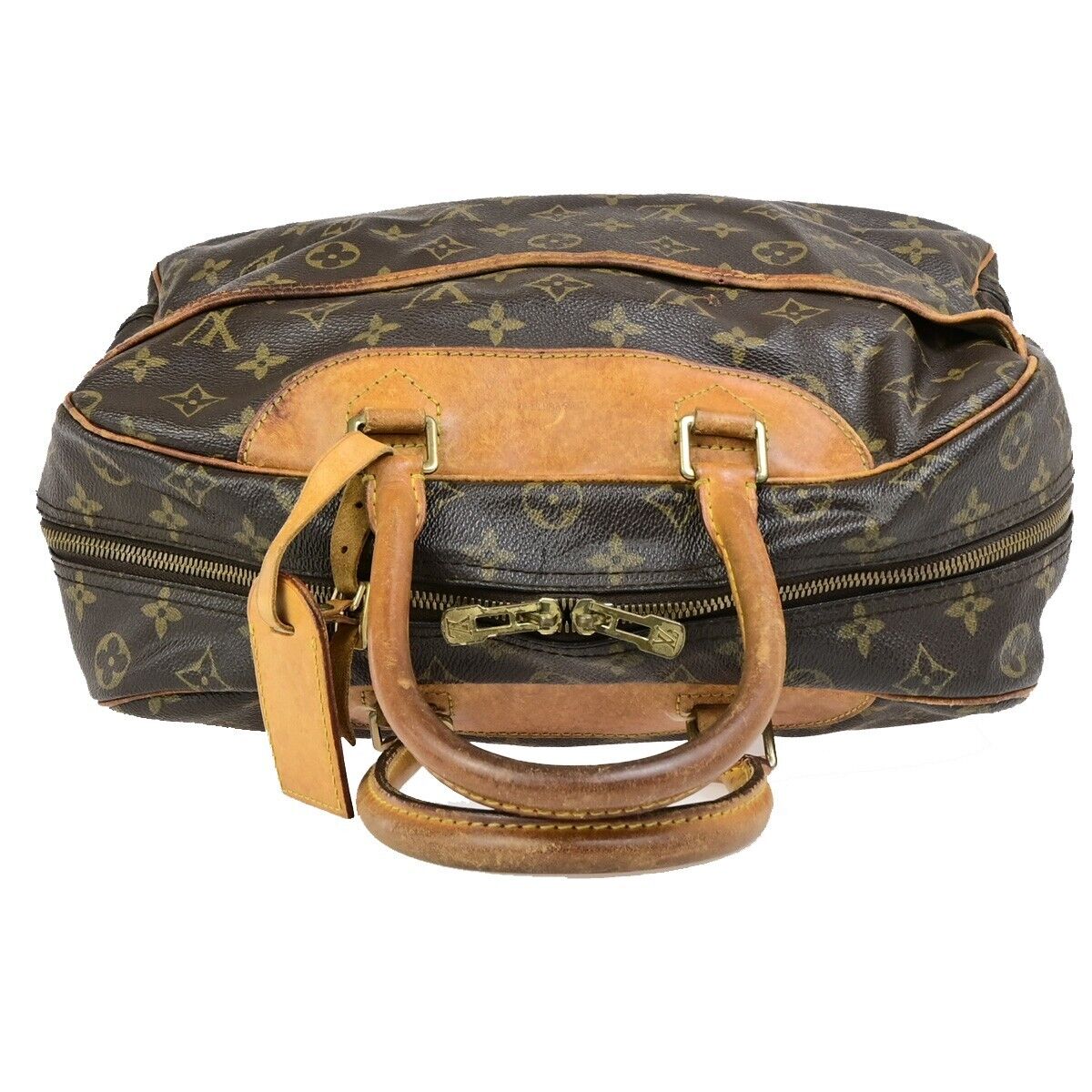 LOUIS VUITTON LV Logo Deauville Hand Bag Monogram Leather Brown M47270 67ED043