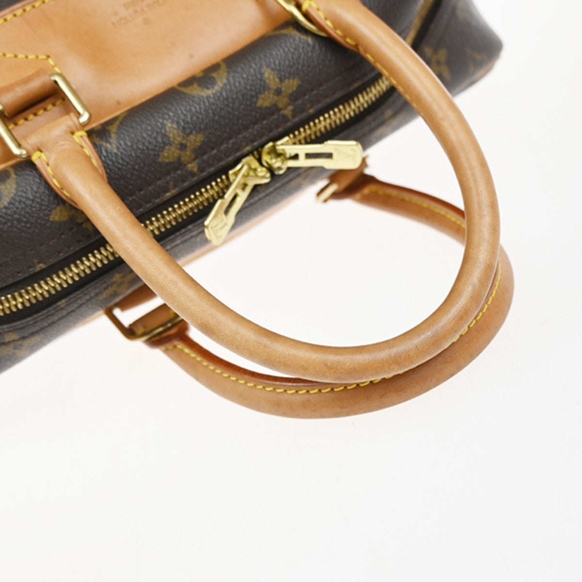 LOUIS VUITTON LV Logo Deauville Hand Bag Monogram Leather Brown M47270 74KP594