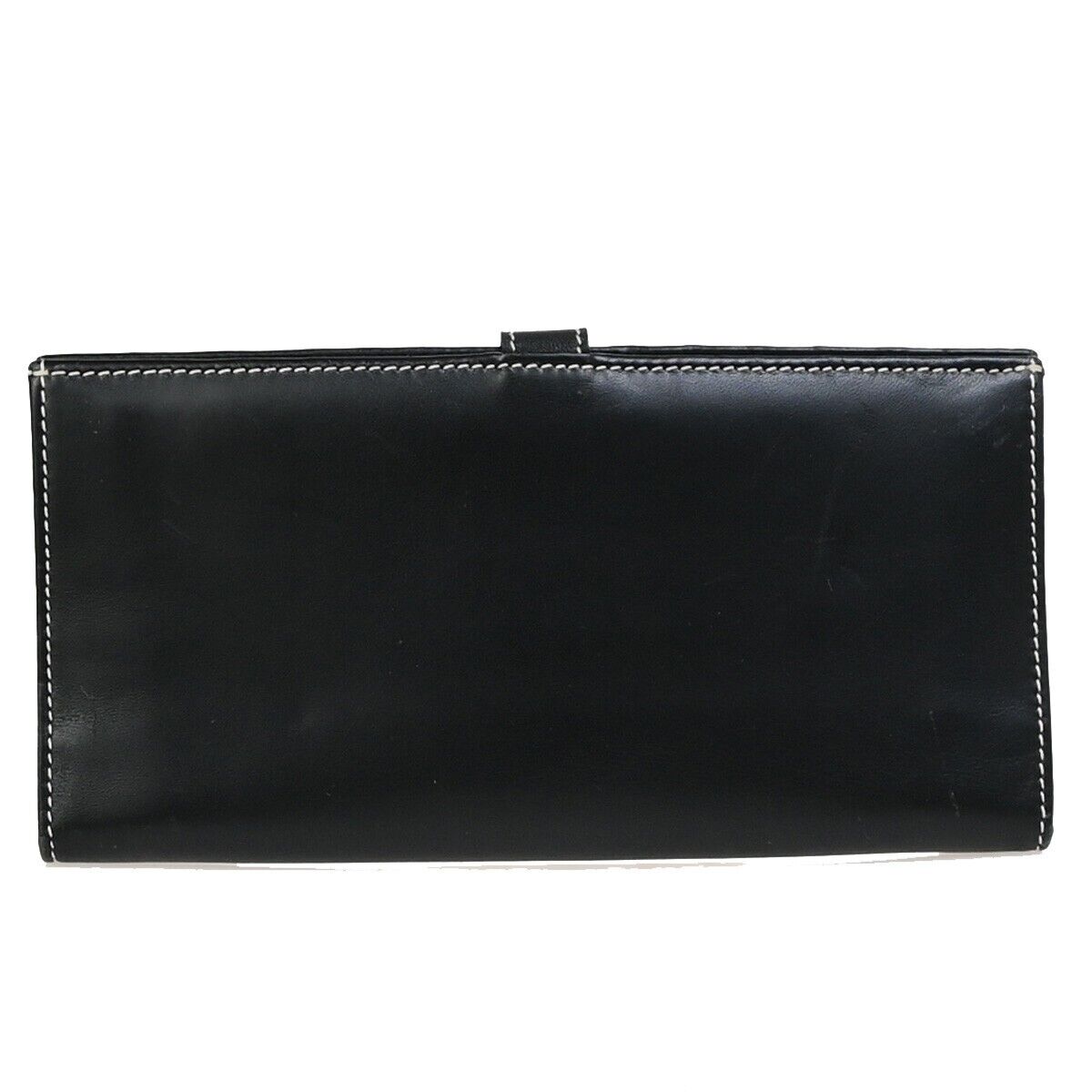 SALVATORE FERRAGAMO Logo Vara Bifold Long Walllet Leather Black Italy 01KA410