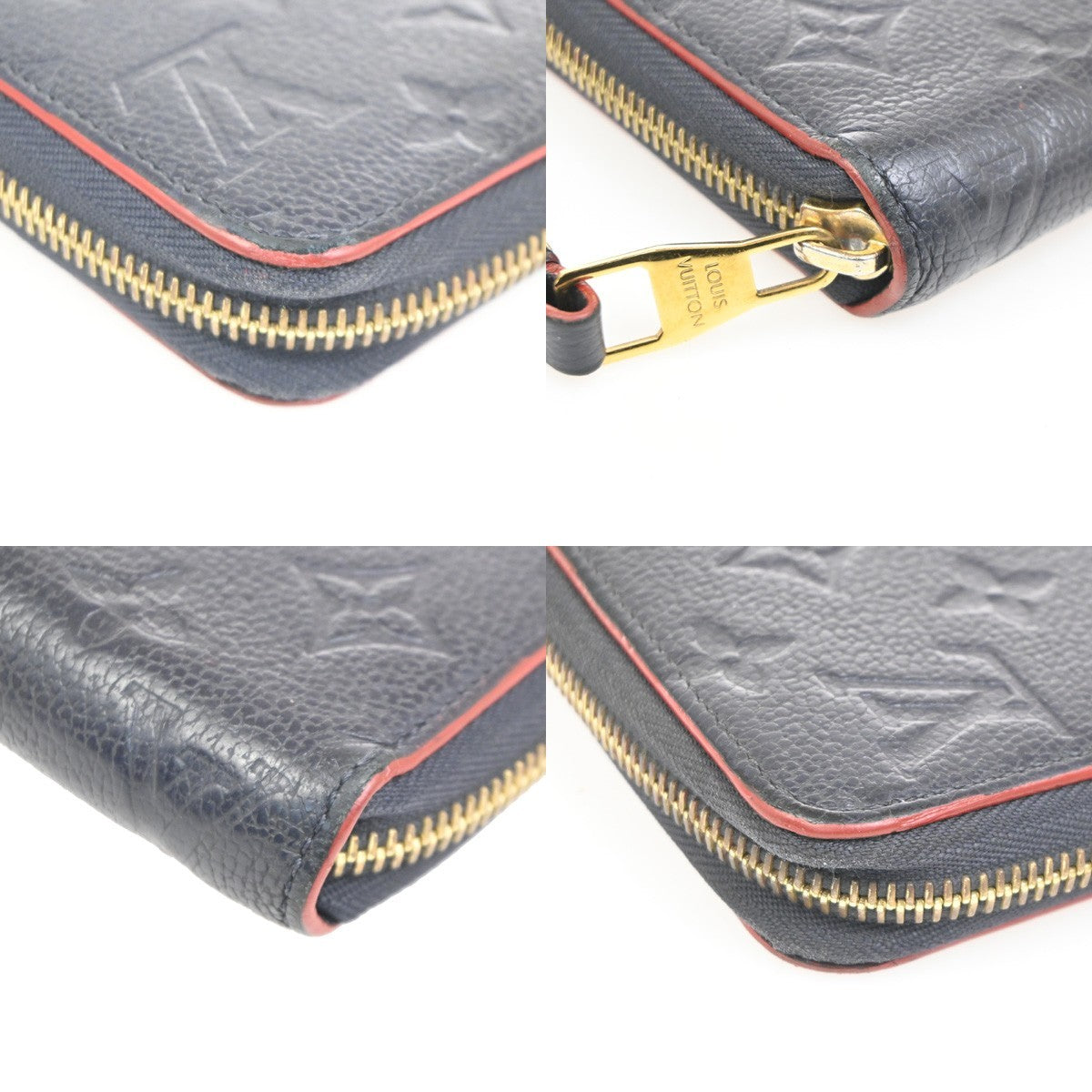 LOUIS VUITTON Zippy Long Wallet Monogram Empreinte Marine Rouge M62121 34KD010