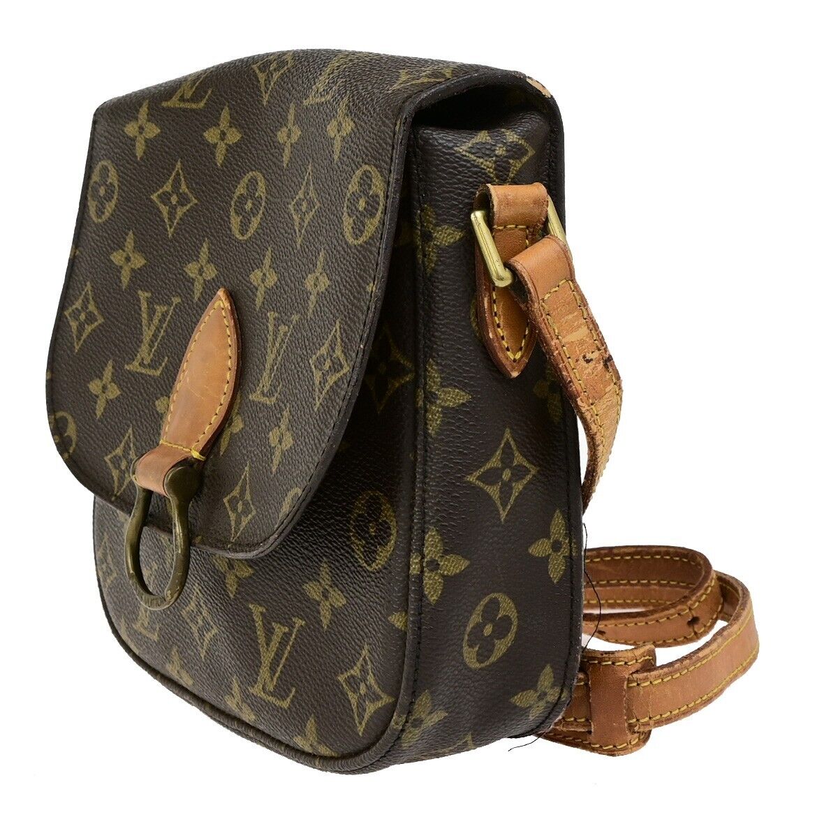 LOUIS VUITTON Saint Cloud MM Shoulder Bag Monogram Leather Brown M51243 65FB335