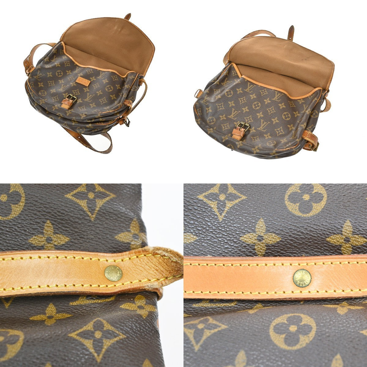 LOUIS VUITTON Logo Saumur 30 Shoulder Bag Monogram Leather BN M42256 61CA940
