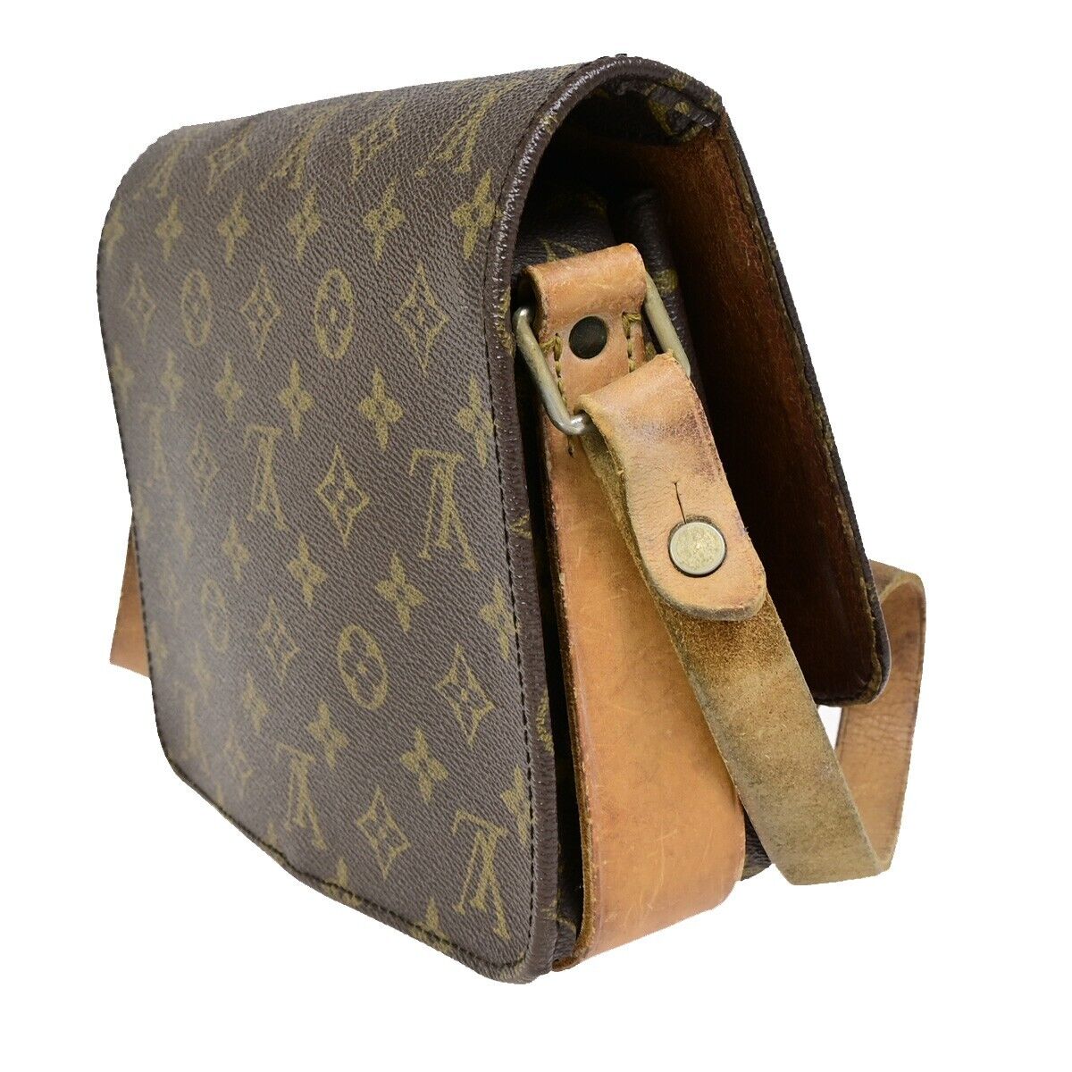 LOUIS VUITTON Cartouchiere MM Shoulder Bag Monogram Leather Brown M51253 67HC029