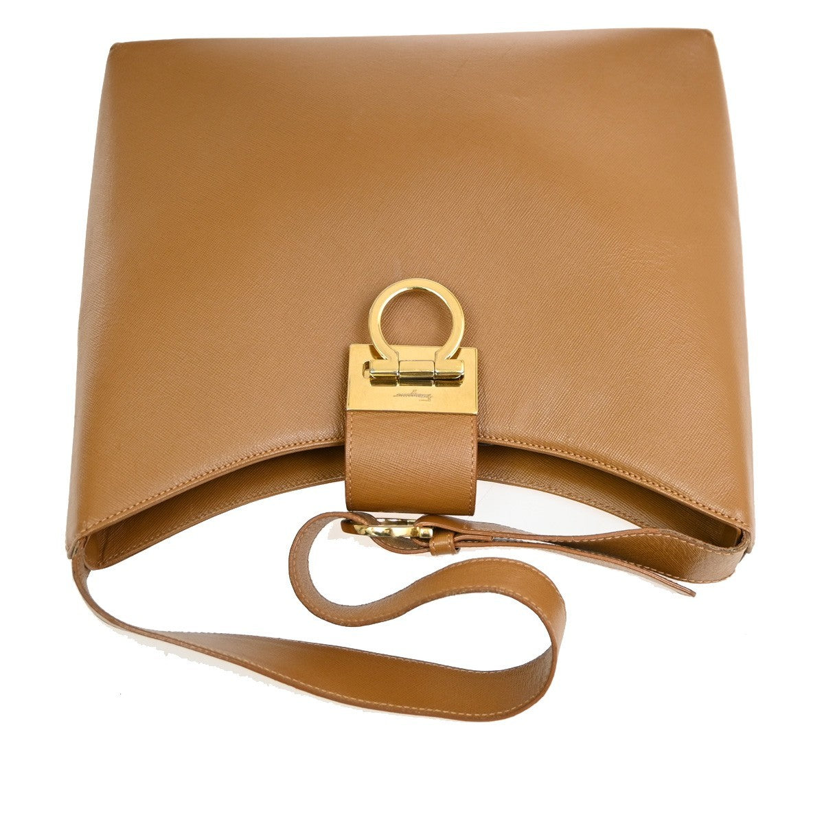SALVATORE FERRAGAMO Sofia Gancini 2Way Shoulder Hand Bag Leather Brown 61TA284