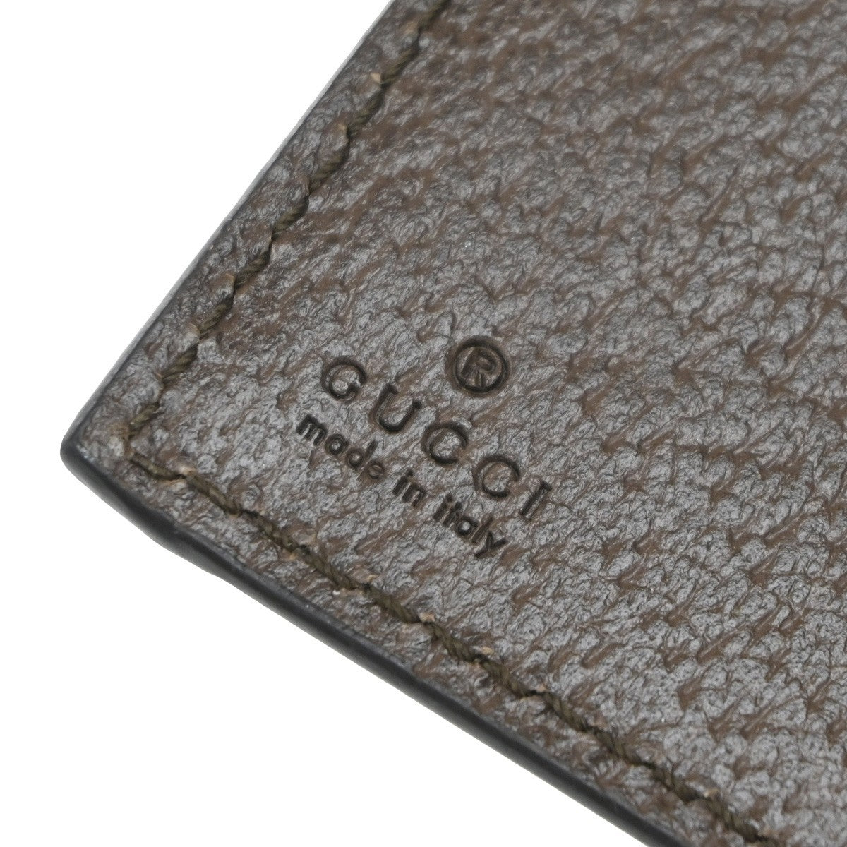 GUCCI Logo GG Pattern Sherry Compact Wallet Supreme Leather Brown 69EG386