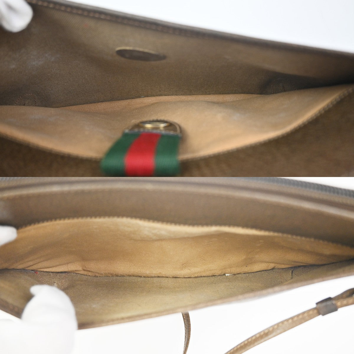 GUCCI Sherry GG Pattern Shoulder Bag PVC Leather Brown GHW Italy 61ZA324