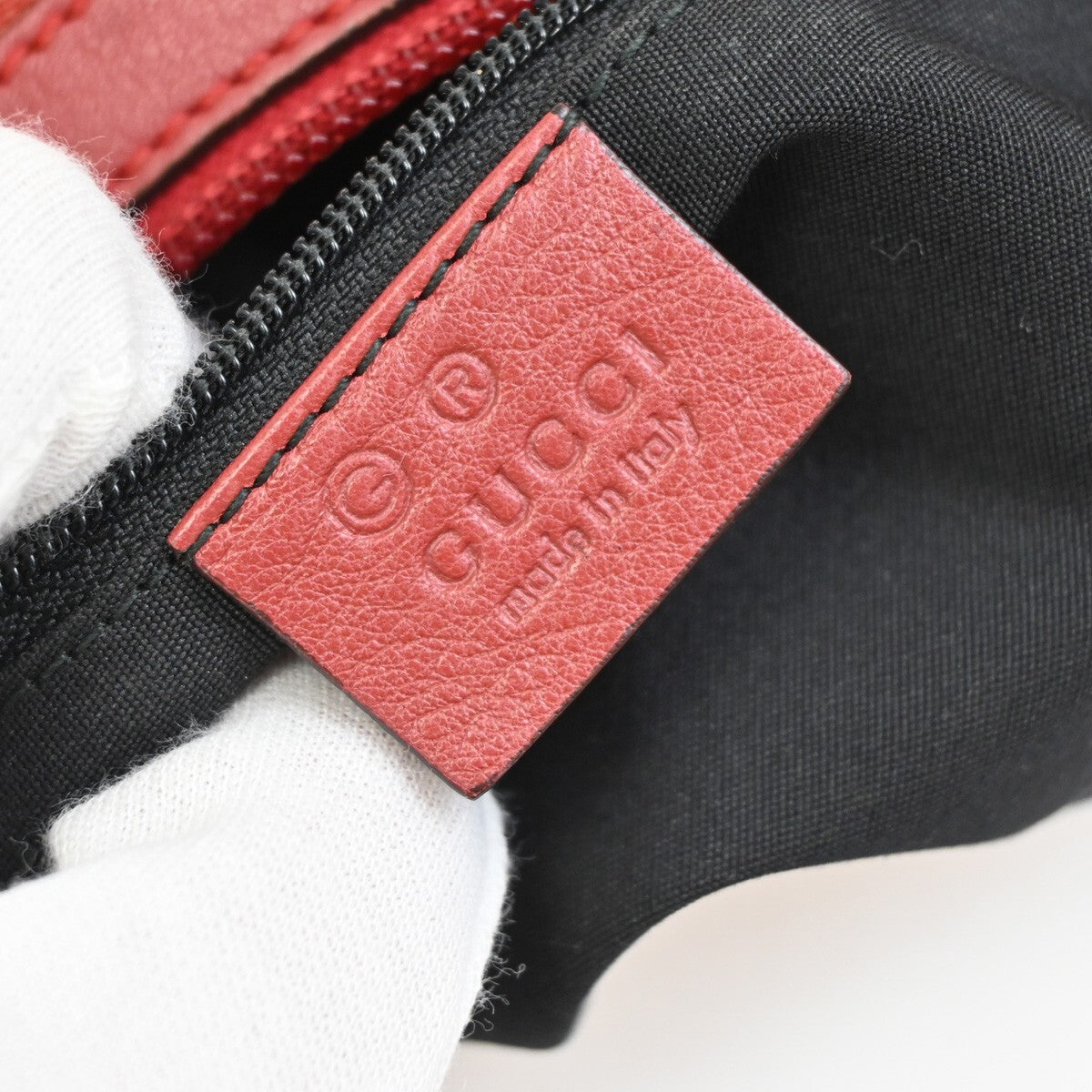 GUCCI Logo GG Pattern Shoulder Hobo Bag Canvas Leather Red Italy 88FB572