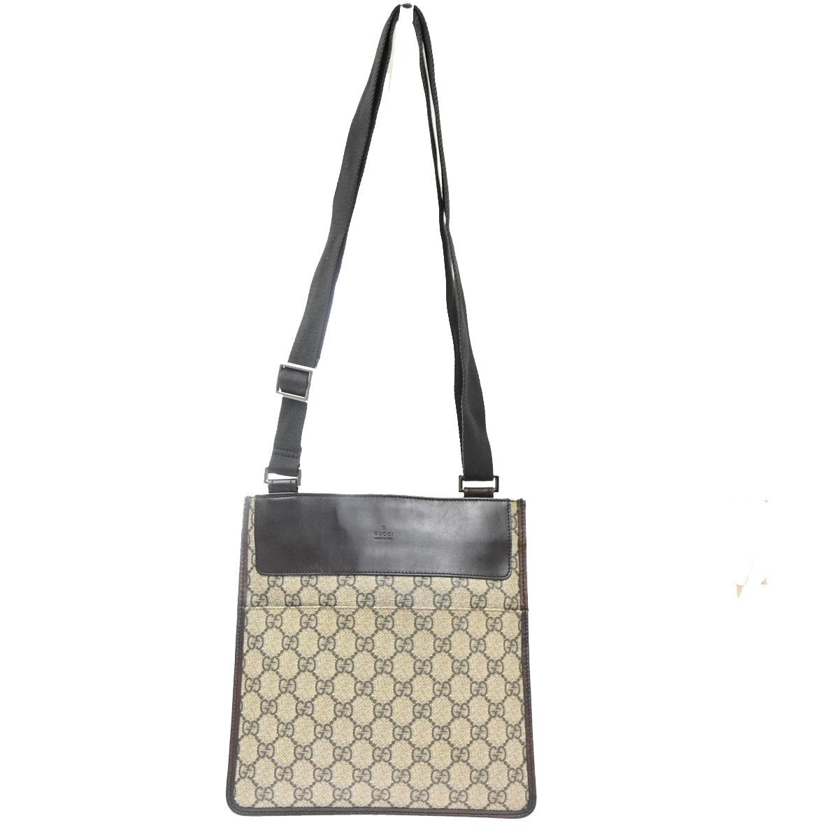 GUCCI Logo GG Pattern Shoulder Bag Supreme Leather Brown Beige Italy 69KC710