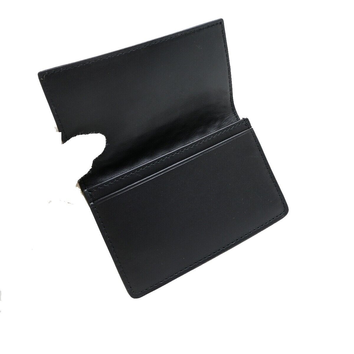 BOTTEGA VENETA Logo Intrecciato Card Holder Wallet Leather Black Italy 64FB224