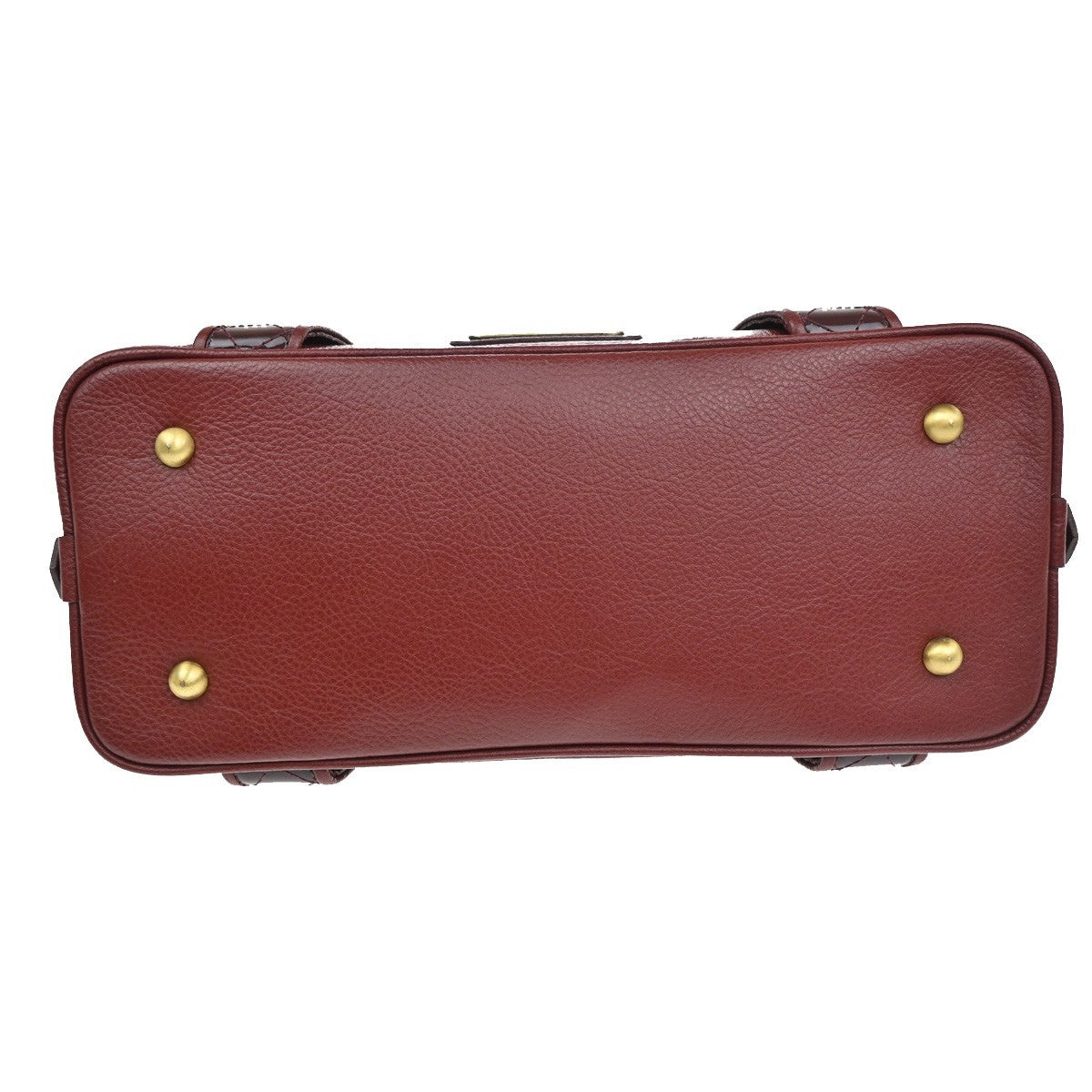 BURBERRY Logo Nova Check Shoulder Bag Patent Leather Red GHW 04CA361
