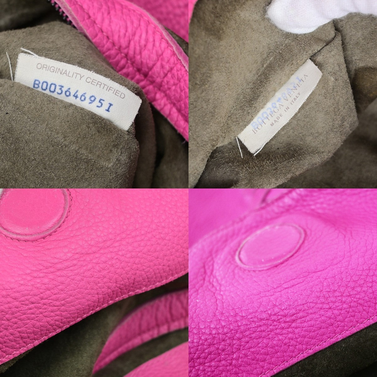 BOTTEGA VENETA Logo Intrecciato Shoulder Hobo Bag Leather Pink Italy 16KD154