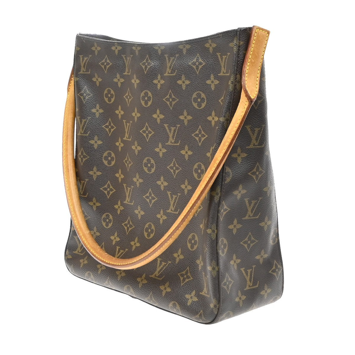 LOUIS VUITTON Logo Looping GM Shoulder Bag Monogram Leather USA M51145 85YJ277