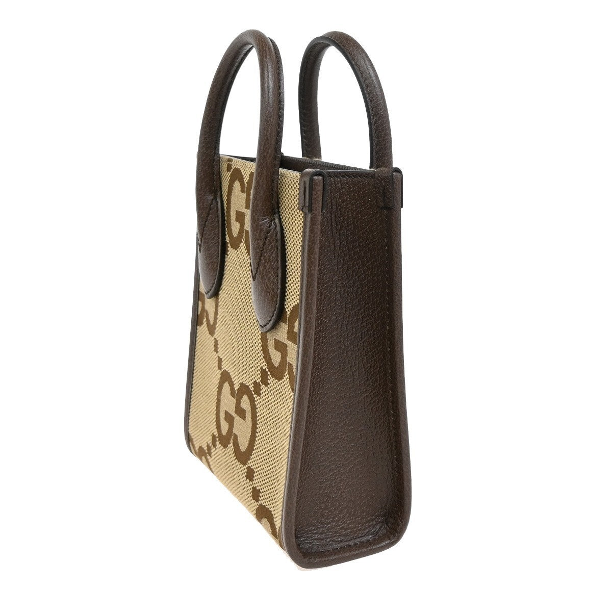 GUCCI Jumbo GG Pattern 2Way Mini Tote Hand Bag Canvas Leather Brown GHW 603RL164