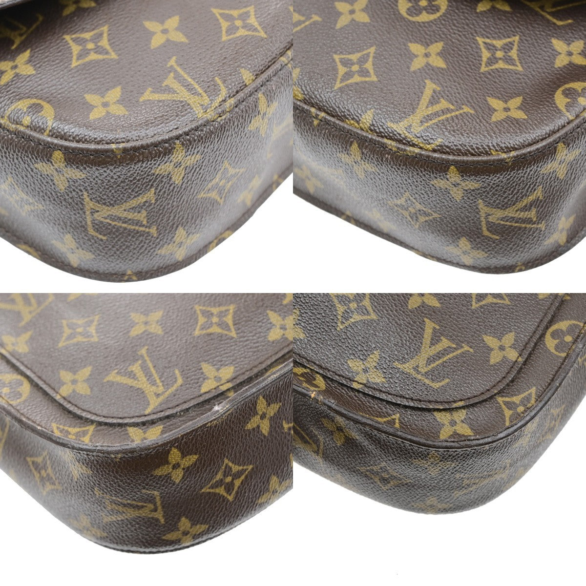 LOUIS VUITTON Saint Cloud GM Shoulder Bag Monogram Leather Brown M51242 34MA698