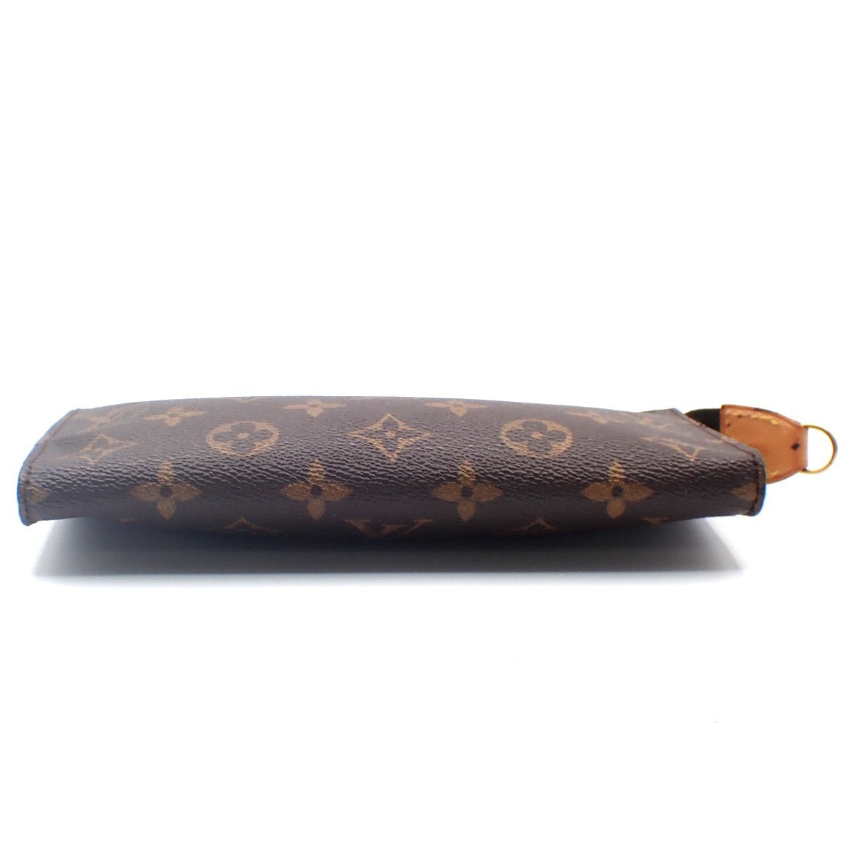LOUIS VUITTON LV Logo Bucket GM Pouch Bag Monogram Leather Brown Gold 05KC807
