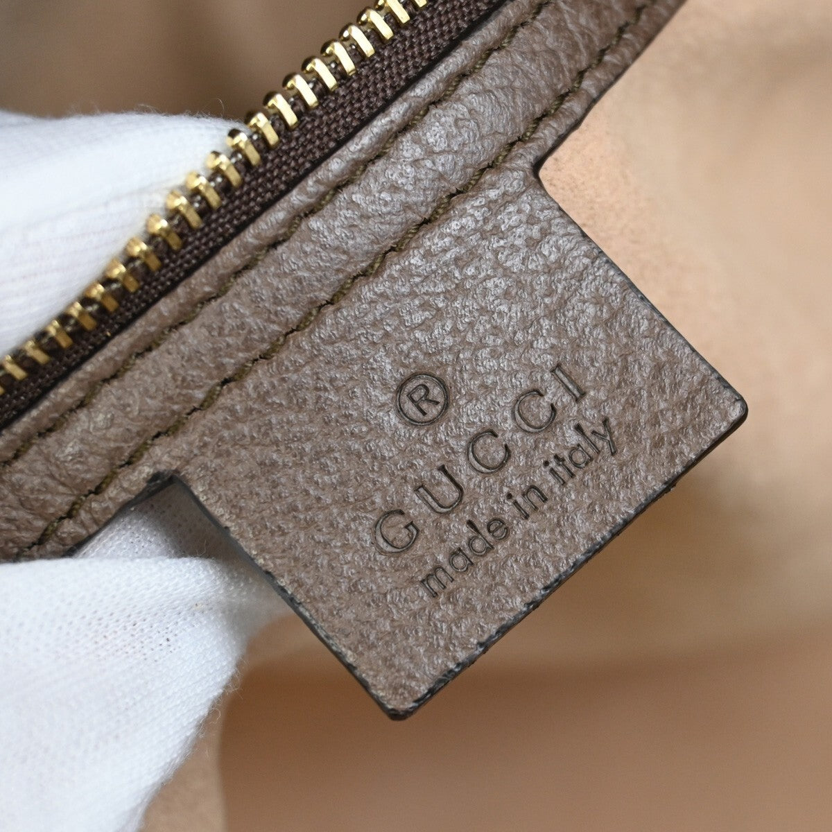 GUCCI Logo GG Pattern Ophidia Shoulder Tote Bag Supreme Leather Brown 42EE266