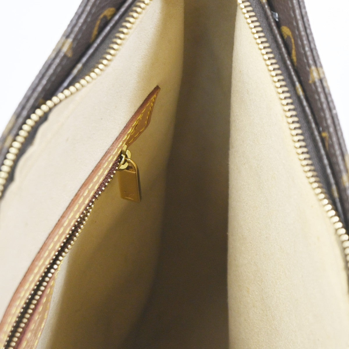 LOUIS VUITTON Logo Looping GM Shoulder Bag Monogram Leather Brown M51145 95RL732