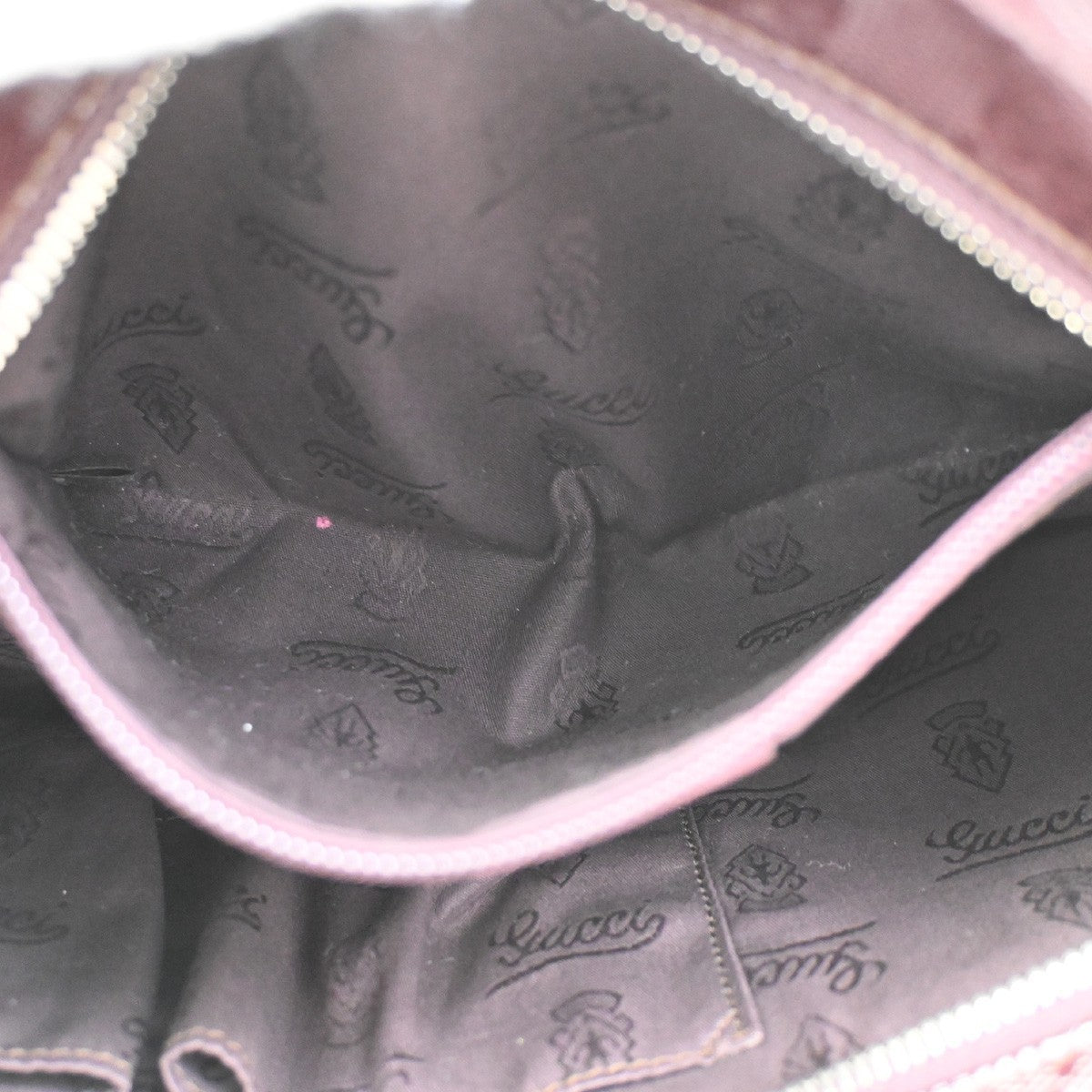 GUCCI GG Pattern Imprime Shoulder Bag PVC  Leather Red Burgundy Italy 39KC078