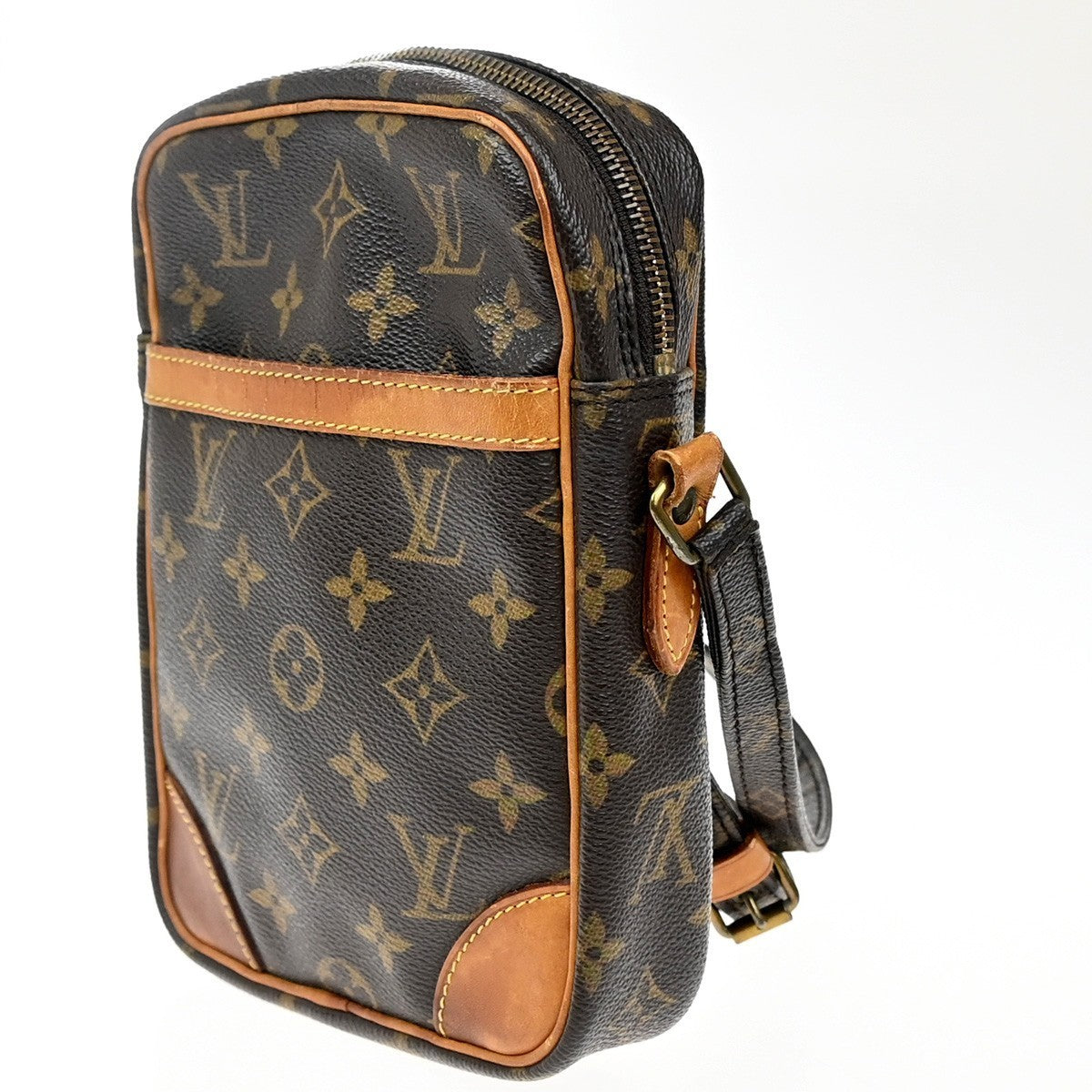 LOUIS VUITTON Danube Shoulder Bag Monogram Leather Brown France M45266 35KP275