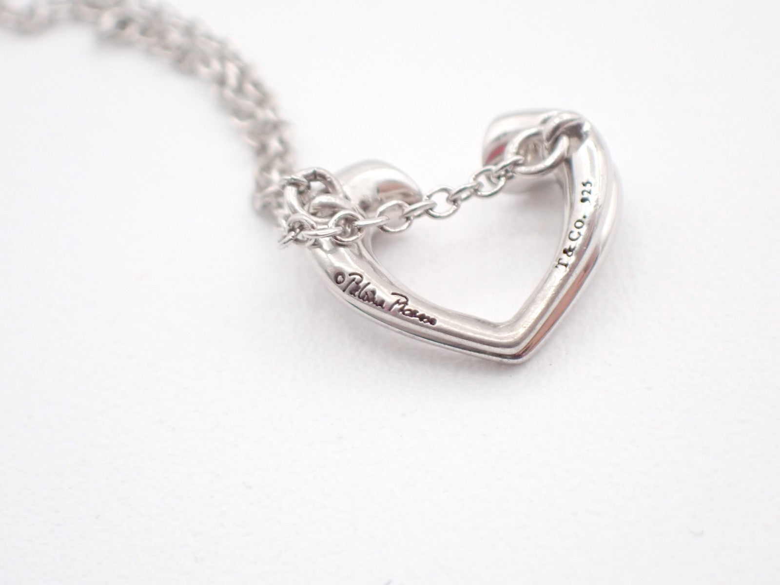 TIFFANY & CO. Paloma Picasso Tenderness Heart Necklace Silver AG 925 05CA436